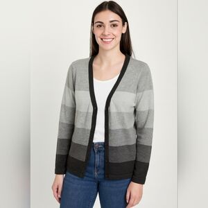 BLAIR 100% Cotton Color Block Striped Cardigan NWOT